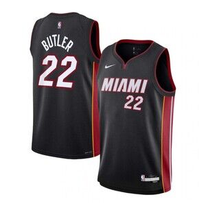 Youth Nike NBA Miami Heat Butler Basketball Jersey Black Red Youth Medium